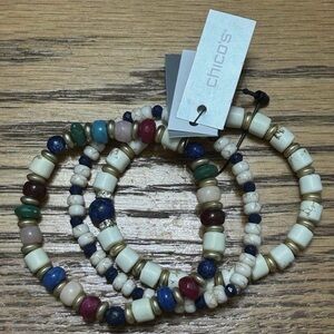 NWT Chico's Multicolor Beaded Bracelet Set